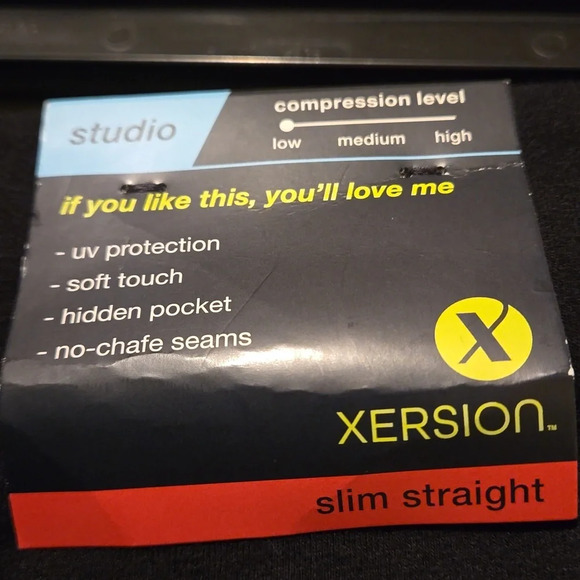 Xersion Black Low Compression Pants Slim Straight Legs Women Size XXL - Picture 6 of 9
